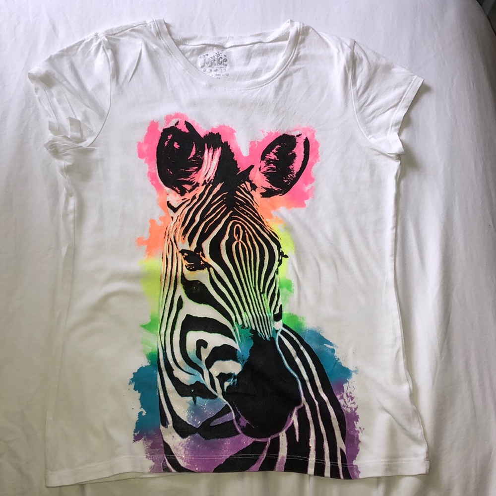 Justice Rainbow Zebra shirt